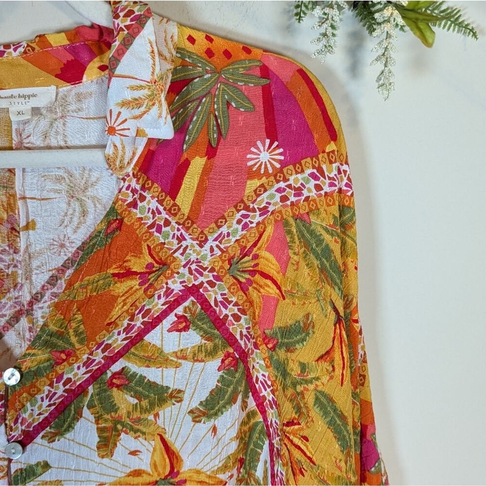 Haute Hippie Boho Hippy Festival Colorful Blouse - Picture 4 of 11